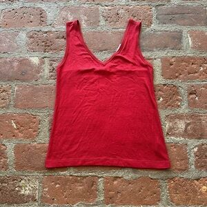CAbi NWT Busy Tank #4381 Autumnal Firebrick Red Size Small Wide Straps Slim Fit